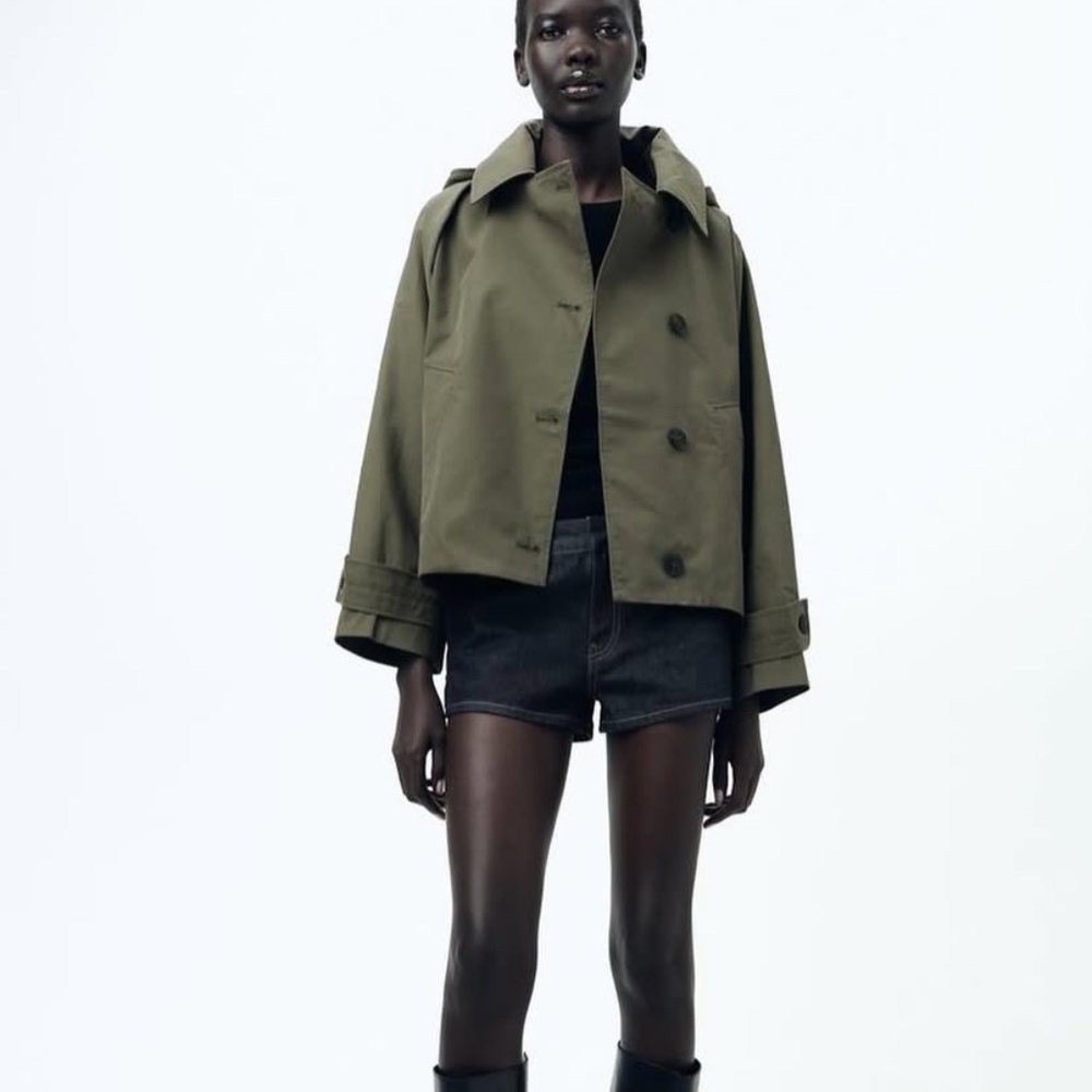 NWT - Zara SHORT HOODED TRENCH ZW COLLECTION